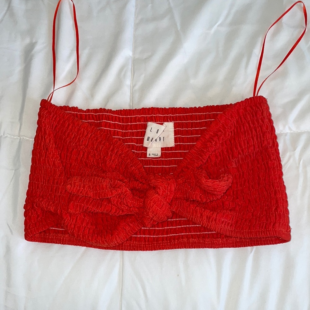 Burnt orange/red Crop Tie Top size medium